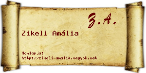 Zikeli Amália névjegykártya
